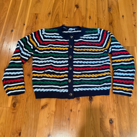 NEW❤️💙La Ligne x Target Multicolor Textured Striped Cardigan Sweater Medium - Picture 8 of 11